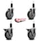 Service Caster 5'' Black Poly Wheel Swivel 1-1/4'' Expanding Stem Caster Set 2 Brakes, 4PK SCC-EX20S514-PPUB-BLK-2-PLB-2-114 - alternate 4
